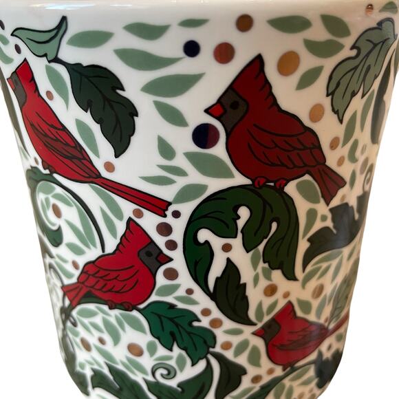 Peppermint & Pine Christmas Red Cardinal Coffee Mug Winter Tea Cup Set of 2 NEW - Picture 9 of 15